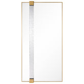 "Gleaming Horizon Wall Mirror" 40"x80" with Textured Acrylic Embellished, on Gold Iron Frame